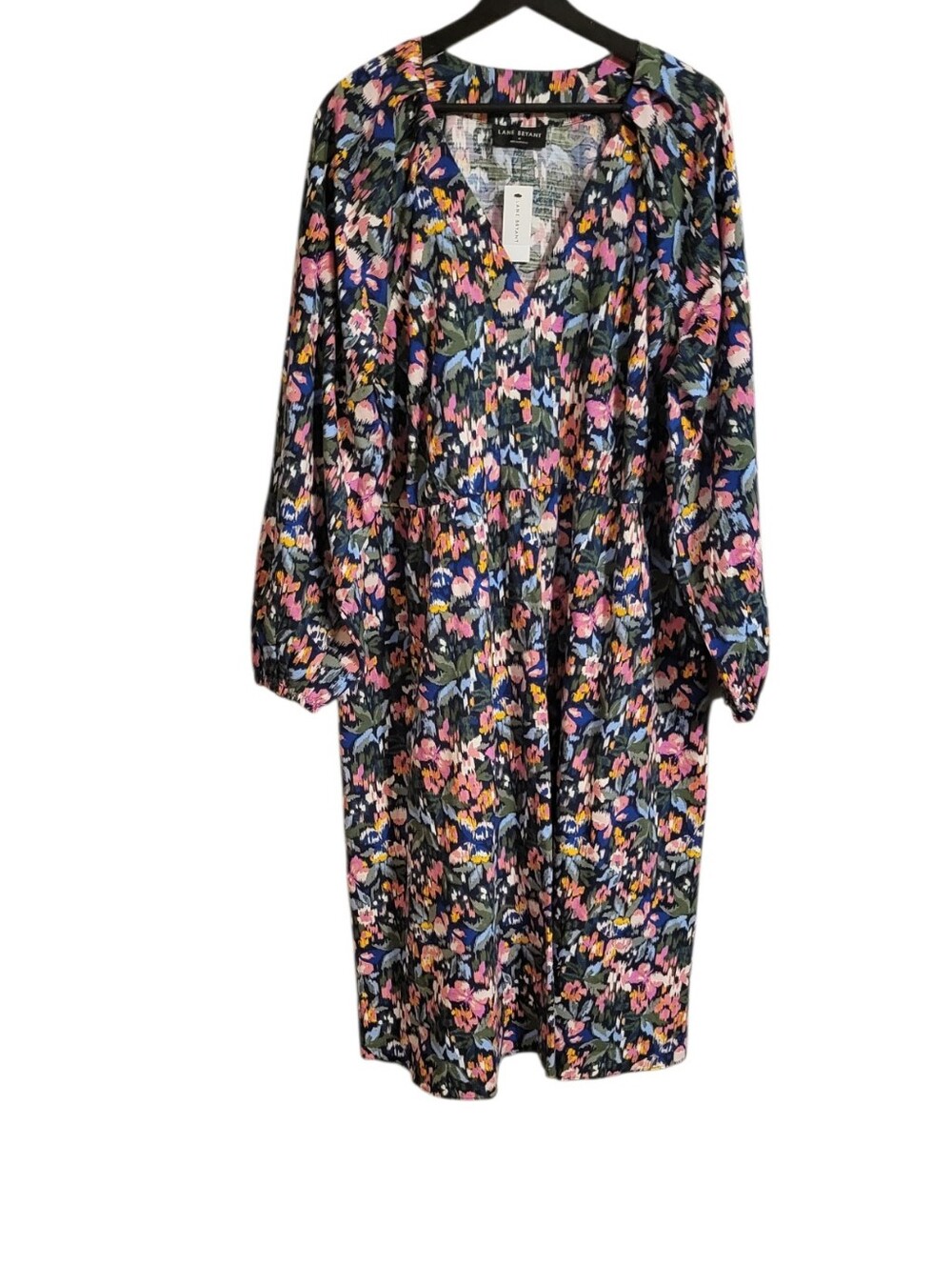 Lane Bryant Floral Long Sleeve Midi Dress